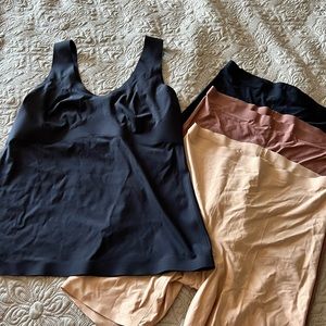 Knix tank top and ONE thigh saver short